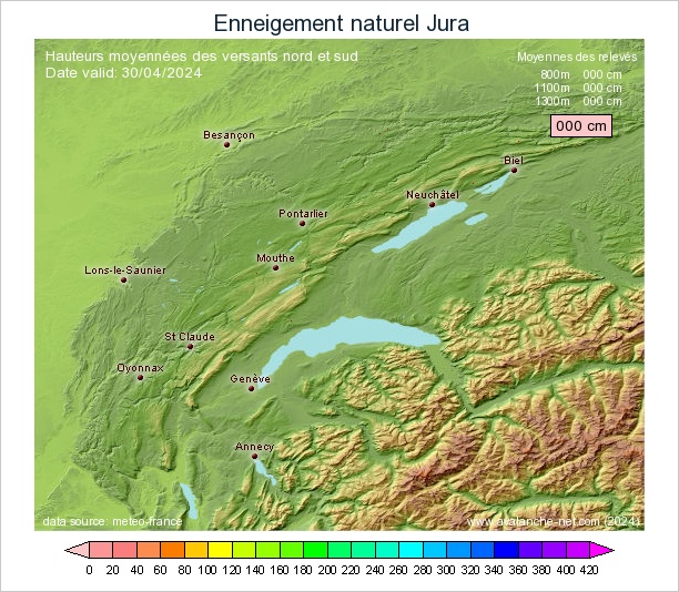 Carte enneigement Jura